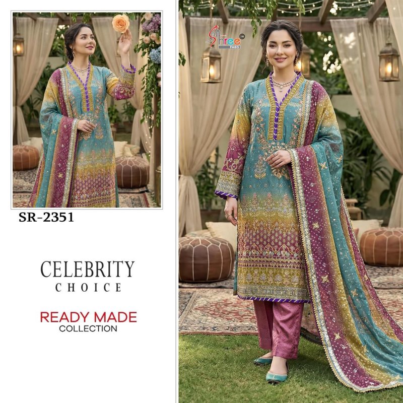 Sr 2351 A To E By Shree Raga Chiffon Readymade Pakistani Suits 